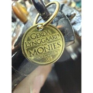 Vintage Rare One Of A Kind Monies Bracelet Verda Lynggaard Wood Metal Look